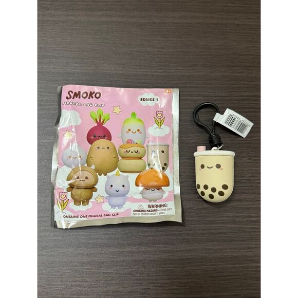 Amazon.com: Smoko Series 1 – 5 Smoko Series 1 Figural Bag Clip Keychain - Pearl Boba Tea